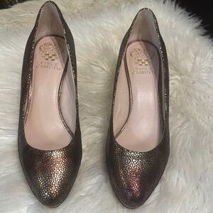 Vince Camuto Iridescent Bronze Metallic Pointed-Toe Pumps